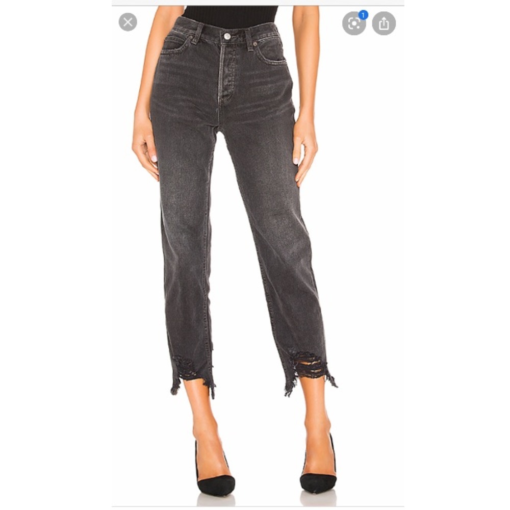 Free People Chewed Hem Straight Leg Jeans